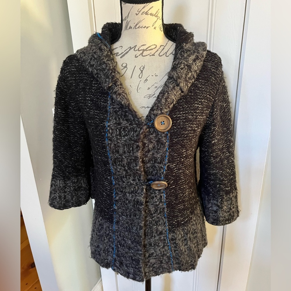 Free People Button Front Sweater w/Hood. Women's Size: L.